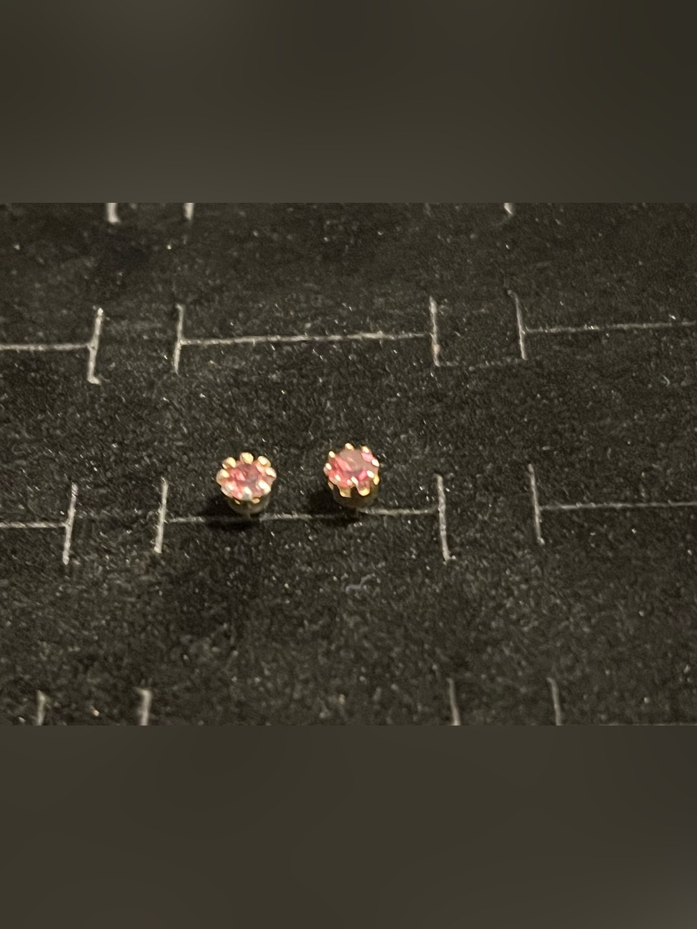 Gold toned Pink Cubic Zirconia Stud Earrings - Women Jewelry